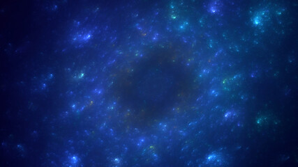 Naklejka premium 3D rendering abstract blue fractal light background. Its not AI Generatd illustration.