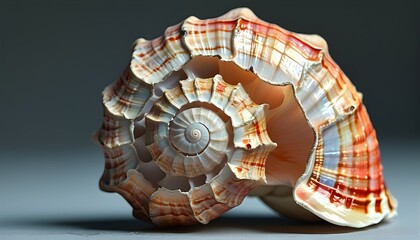 Vibrant conch shell showcasing intricate textures and colors in breathtaking high definition