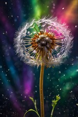 A delicate dandelion seeds released into the air creating a mesmerizing display of nature's beauty.