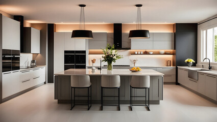 Elegant, modern, and contemporary kitchen Generative AI