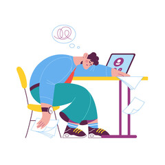 Man in a state of frustration