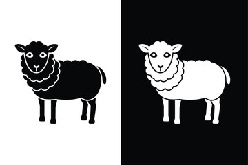 Elegant Sheep Icon Design. Clean Vector Silhouettes