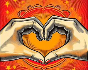 a hand making a heart with hands