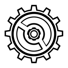 Sleek settings gear outline icon in vector format for configuration designs.
