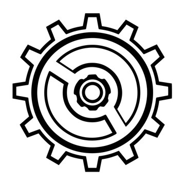 recommend clip art: Sleek settings gear outline icon in vector format for configuration designs.
