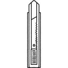 Cute stationary school supplies black and white line