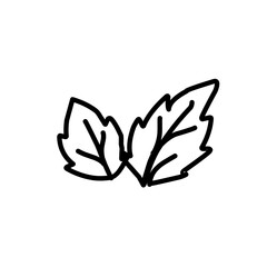 leaf line art icon