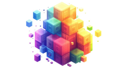 Obraz premium square pixel art on a white transparent background