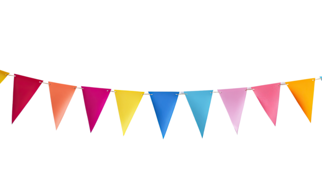 party flags on white transparent background
