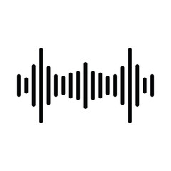 Sound wave flat vector icon design. Sound wave symbol design and clip art