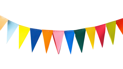 party flags on white transparent background