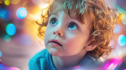 an autistic child engaging in a sensory play