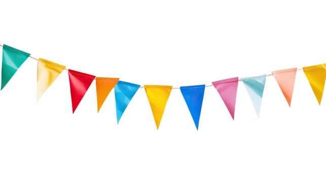party flags on white transparent background