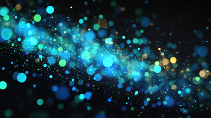 Fototapeta premium A digital art representation of quantum particles in the foreground, with glowing energy waves and abstract shapes surrounding them on an ethereal background