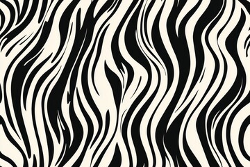 Abstract black and white wavy stripes background.