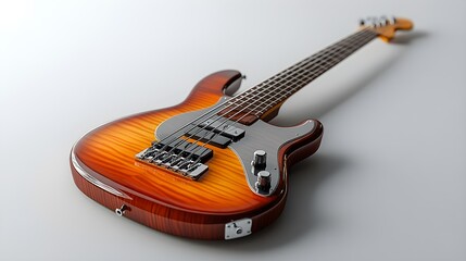 Fototapeta premium Photorealistic, high-quality bass guitar image with intricate detailing for visual media projects