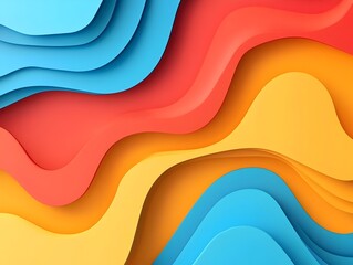 Vibrant Geometric Abstract Banner Background with Layered Paper Cut Shapes and Gradient Colors