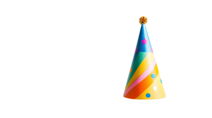 Birthday hat on a white transparent background