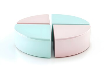 Vibrant 3D pie chart with pastel color on a white background.