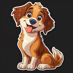 Brittany Spaniel Dog Sticker Create: Fun and Playful Cartoon Design for Pet Lovers