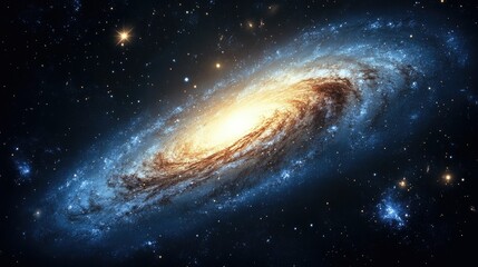 Fototapeta premium Stunning spiral galaxy in deep space, showcasing cosmic beauty.