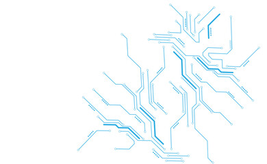 High-tech circuit board connection system. Vector abstract technology on a white background.