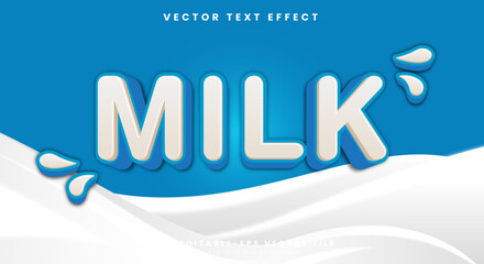 Creamy Milk 3d editable text effect Template Suitable for fresh milk