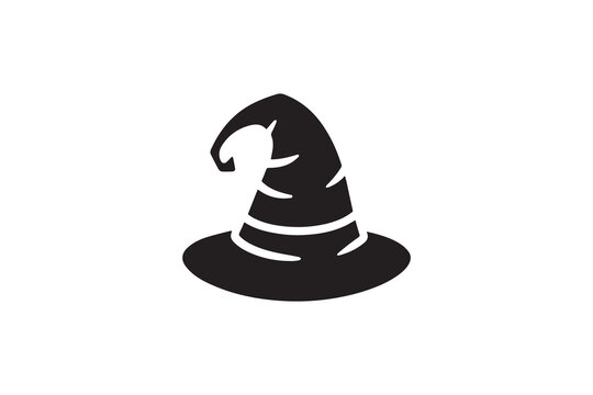 black witch hat on white background