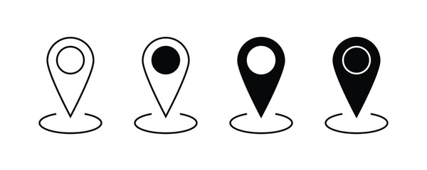 Location pin icon. Map pin place marker. Location icon. Map marker pointer icon set. GPS location icon set
