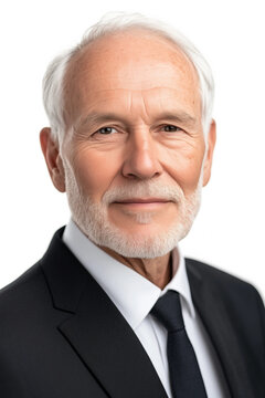  Foto f&uuml;r Reisepass - &Auml;lterer Gesch&auml;ftsmann mit grauen Haaren und Bart und Anzug 