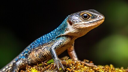 Close-up macro photograph of an uncommon lizard species from a tropical region.