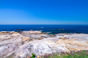 南紀白浜　名勝　千畳敷　太平洋と水平線