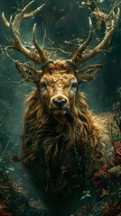Majestic Deer in the Forest: A Mystical Portrait