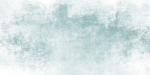 A serene Winter background emerges through soft teal and white watercolor, showcasing gentle swirling textures and a misty atmosphere that captures the essence of the season