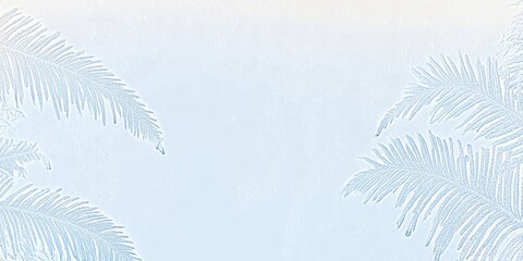 Delicate frost patterns on a winter window, showcasing intricate designs that evoke the beauty of feathers and ferns with enchanting cool tones of blue and silver