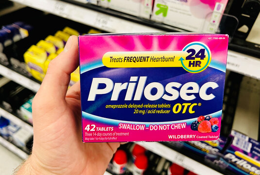 Prilosec OTC frequent heartburn relief medication.