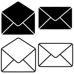 Envelope icon in trendy flat design. Email icon set.