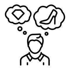 Buying decision icon in line style 