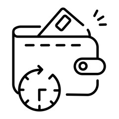 Late payment icon in outline style