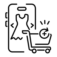 Add to cart icon in linear style
