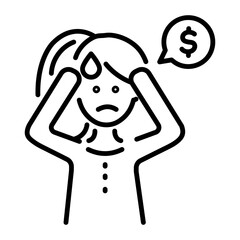 Financial problem icon in outline style