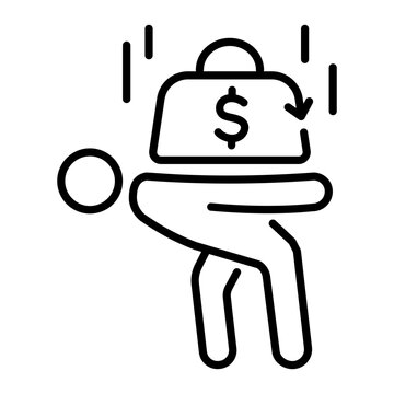 person carrying money bag icon clip art preview