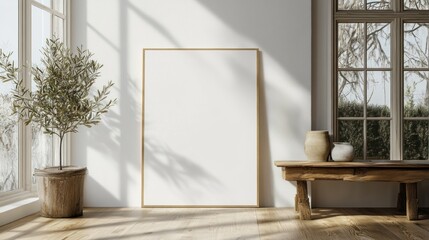 Minimalist Interior Design with Empty Frame