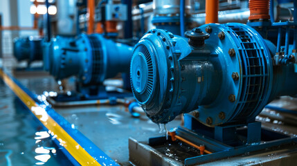 Fototapeta premium Water circulation pumps for maintaining water movement and quality