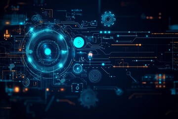 Obraz premium High -tech background tamplate for design, AI generated