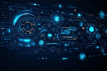 Obraz premium High -tech background tamplate for design, AI generated