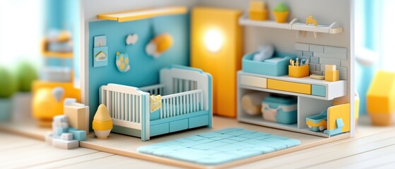 Cheerful Baby Nursery with Soft Colors and Playful Decor