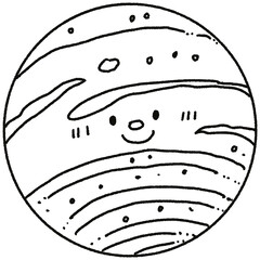 Cute solar systems planets hand drawn 