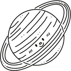 Cute solar systems planets hand drawn 