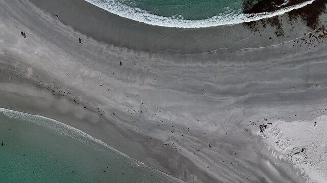 Unique Diamond Island Bicheno Connected To Beach By Path Of Sand, Tasmania, Australia
